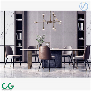 3d model of modern light luxury restaurant